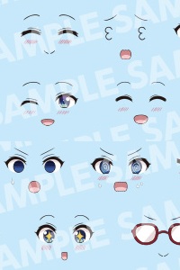 KOTOBUKIYA Sousei Shoujo Teien Customized Face & Decal Set Vol.9 [Raguhono Erika Design Takanashi Koyomi-you A] 1/10 Plastic Kit