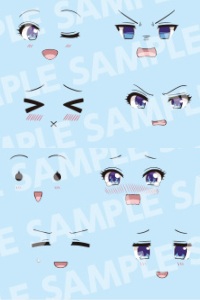 KOTOBUKIYA Sousei Shoujo Teien Customized Face & Decal Set Vol.9 [Raguhono Erika Design Saeki Ritsuka-you A] 1/10 Plastic Kit